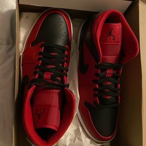 Gym red/black-white Air Jordan 1Mid size 12 M very gently worn once